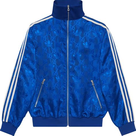 Gucci x adidas GG Trefoil Jacquard Jacket Cobalt Blue 